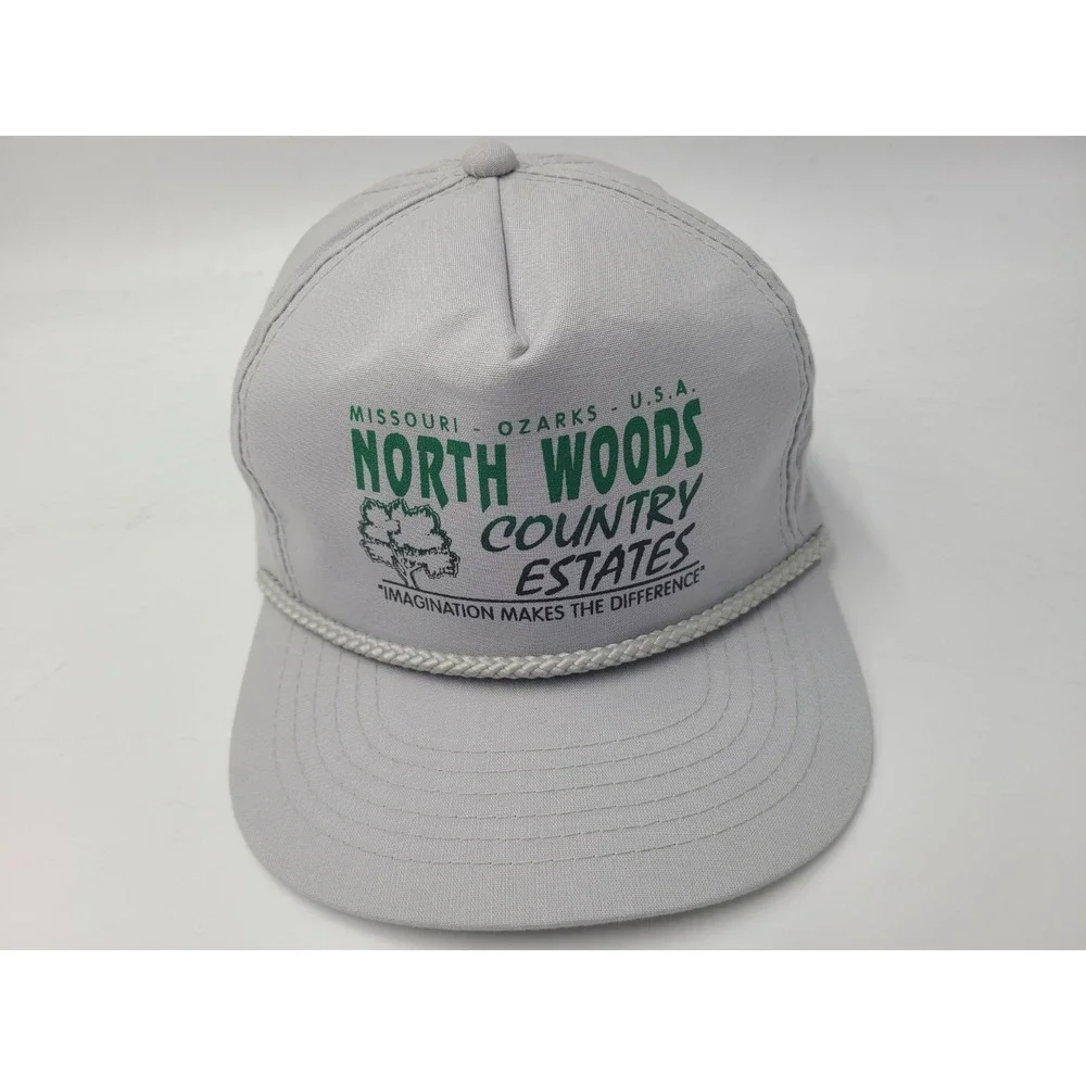 Vintage Missouri Hat Cap‎ North Woods Country Estates Ozarks USA Rope Snapback